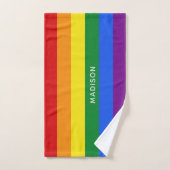 Aangepaste handdoekset voor regenboogvlag bad handdoek (Handdoek)