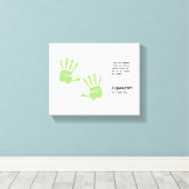 Aangepaste handdrukkunst van kind met naam, gedich canvas afdruk (Insitu (Houten vloer))