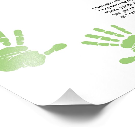 Aangepaste handdrukkunst van kind met naam, gedich foto afdruk (Hoek)