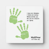 Aangepaste handdrukkunst van kind met naam, gedich fotoplaat (Voorkant)