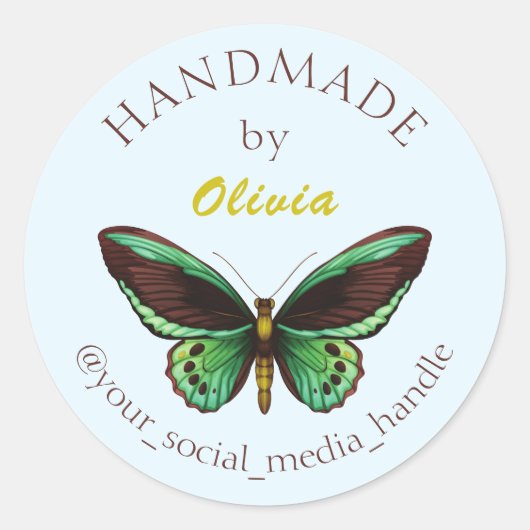 Aangepaste handgemaakte labels met vlinderillustra (Voorkant)