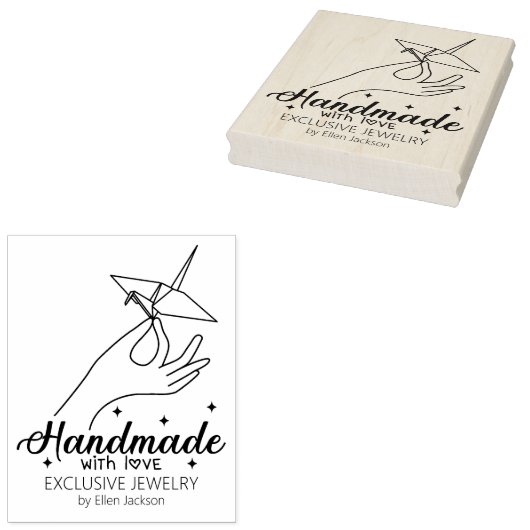 Aangepaste handgemaakte met liefde grote zaken rubberstempel (Gestempeld)