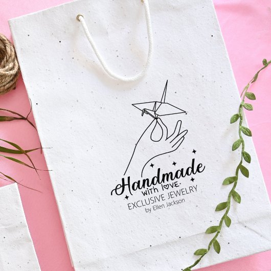 Aangepaste handgemaakte met liefde grote zaken rubberstempel