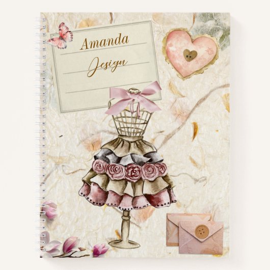 Aangepaste handgemaakte mulberry papier Naaien pro Notitieboek (Voorkant)