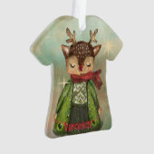 Aangepaste handgeschilderde herten foto Kinder Ornament (voorkant)