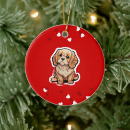 Aangepaste handgeschilderde Rainbow Bridge Dog Mem Keramisch Ornament
