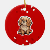 Aangepaste handgeschilderde Rainbow Bridge Dog Mem Keramisch Ornament (Voorkant)