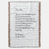 Aangepaste Handgeschreven Brief aan Mam Gooi Deken (Voorkant Verticaal)