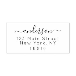 Aangepaste handgeschreven familienaam retouradres rubberstempel