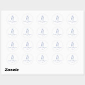 Aangepaste handgeschreven Franse blauwe Doodle bru Ronde Sticker (Vel)