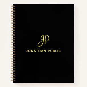 Aangepaste handgeschreven Gold Monogram Initiaal N Notitieboek