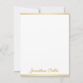 Aangepaste handgeschreven gouden script tekst Sjab Notitiekaartje (Voorkant)