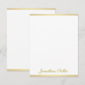 Aangepaste handgeschreven gouden script tekst Sjab Notitiekaartje (Voorkant / Achterkant)