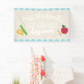 Aangepaste handgeschreven lerarennaam Classroom Sc Spandoek (Insitu)