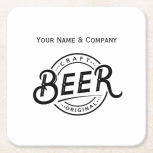 Aangepaste handgeschreven Logo Beer Paper Onderzet Kartonnen Onderzetters