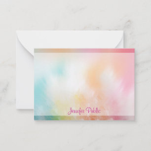 Aangepaste handgeschreven monogram abstracte sjabl notitiekaartje