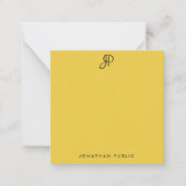 Aangepaste handgeschreven monogram Elegant Color S Notitiekaartje (Voorkant)