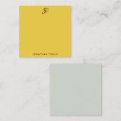 Aangepaste handgeschreven monogram Elegant Color S Notitiekaartje (Voorkant / Achterkant)