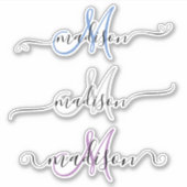Aangepaste handgeschreven monogram kalligrafie sticker (Voorkant)