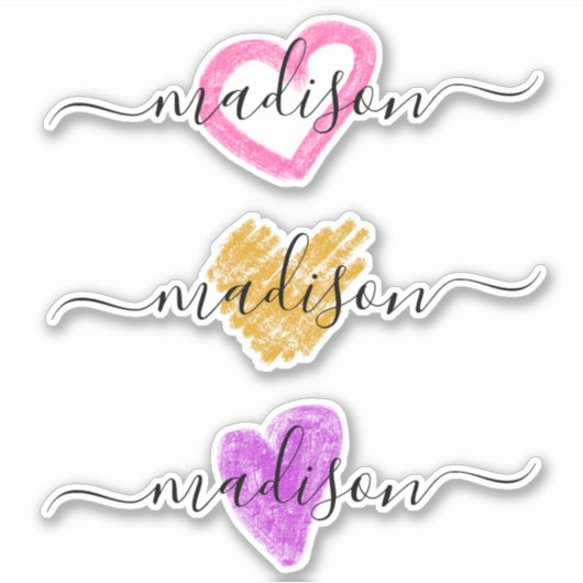 Aangepaste handgeschreven monogram sticker (Voorkant)