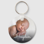 Aangepaste  handgeschreven naam Baby Foto Sleutelhanger (Voorkant)