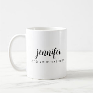 Aangepaste handgeschreven naam Jouw tekst toevoege Koffiemok