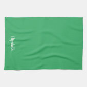 Aangepaste Handgeschreven Naam Zee Groene Effen Kl Theedoek (Horizontaal)