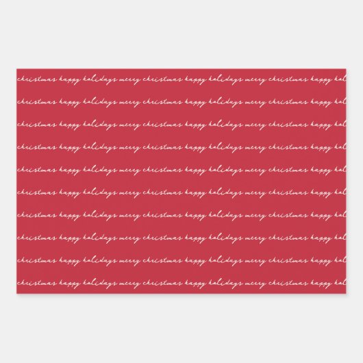 Aangepaste handgeschreven rood blauw groen vakanti inpakpapier vel (Voorkant)