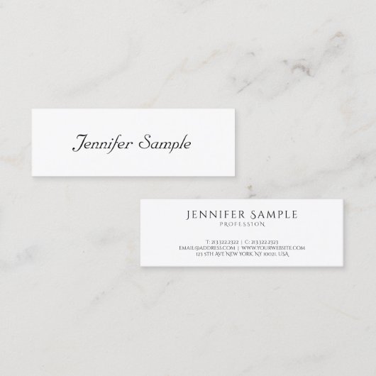 Aangepaste handgeschreven schrijver voor handgesch mini visitekaartje (Voorkant / Achterkant)