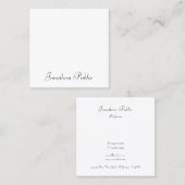 Aangepaste handgeschreven script elegante eenvoudi vierkante visitekaartje (Voorkant / Achterkant)