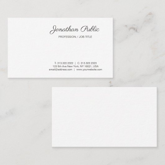 Aangepaste handgeschreven script Moderne eenvoudig Visitekaartje (Voorkant / Achterkant)