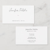 Aangepaste handgeschreven script Moderne eenvoudig Visitekaartje (Voorkant / Achterkant)