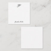 Aangepaste Handgeschreven Script Monogram Eenvoudi Notitiekaartje (Voorkant / Achterkant)