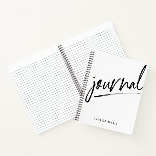 Aangepaste handgeschreven scriptjournaal zwart-wit notitieboek (Binnen)