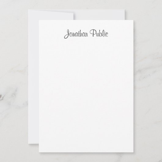 Aangepaste handgeschreven scriptnaam Elegante Sjab Notitiekaartje (Voorkant)