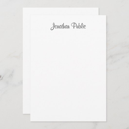 Aangepaste handgeschreven scriptnaam Elegante Sjab Notitiekaartje (Voorkant / Achterkant)