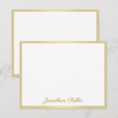 Aangepaste handgeschreven Sjabloon Gold Script Tex (Voorkant / Achterkant)
