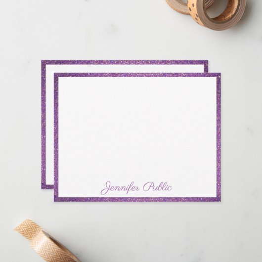 Aangepaste handgeschreven Sjabloon Script Paarse G (Voorkant / Achterkant in situ)