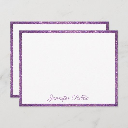 Aangepaste handgeschreven Sjabloon Script Paarse G (Voorkant / Achterkant)