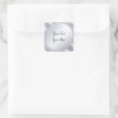 Aangepaste handgeschreven zilveren look elegante S Vierkante Sticker (Tas)