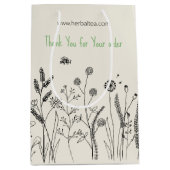Aangepaste handgetekende botanische bedanktas medium cadeauzakje (Voorkant)