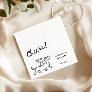 Aangepaste handgetekende Dachshund Wiener Dog-huwe Servet