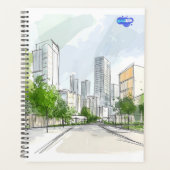 Aangepaste handgetekende groene stad illustratie & planner (Voorkant)