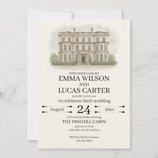 Aangepaste handgetekende illustratie van de locati kaart (Voorkant)