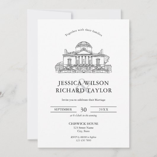 Aangepaste handgetekende illustratie van de locati kaart (Voorkant)