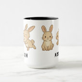 Aangepaste handgetekende knuffel konijn koffie mok (Midden)