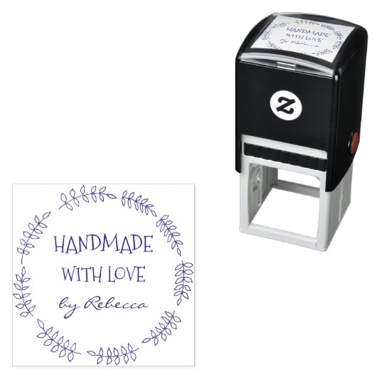 Aangepaste handheld met liefde gemaakt door zelfinktende stempel (In situ)
