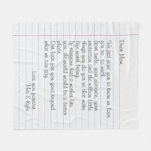 Aangepaste handleiding Geschreven script Letter Lo Fleece Deken (Voorkant (Horizontaal))