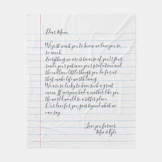 Aangepaste handleiding Geschreven script Letter Lo Fleece Deken (Voorkant)