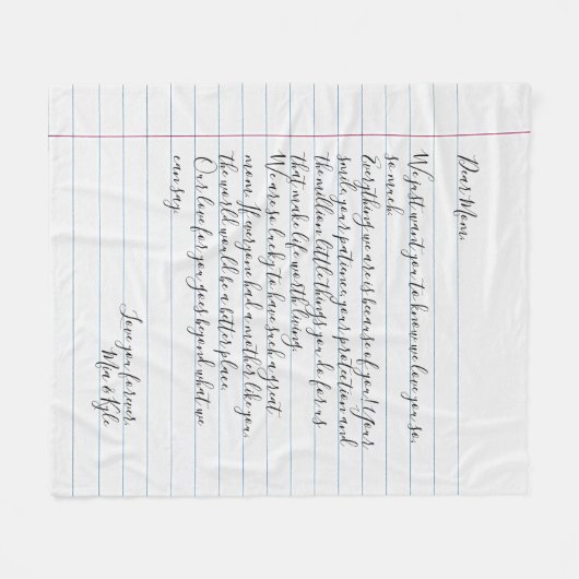 Aangepaste handleiding Geschreven script Letter Lo Fleece Deken (Voorkant (Horizontaal))